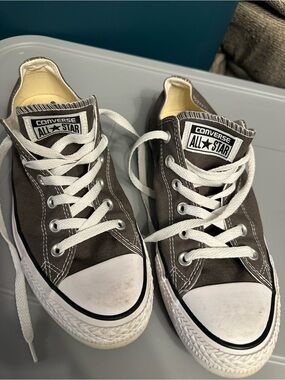 Converse Low Top Sneakers - Gray with White Accents